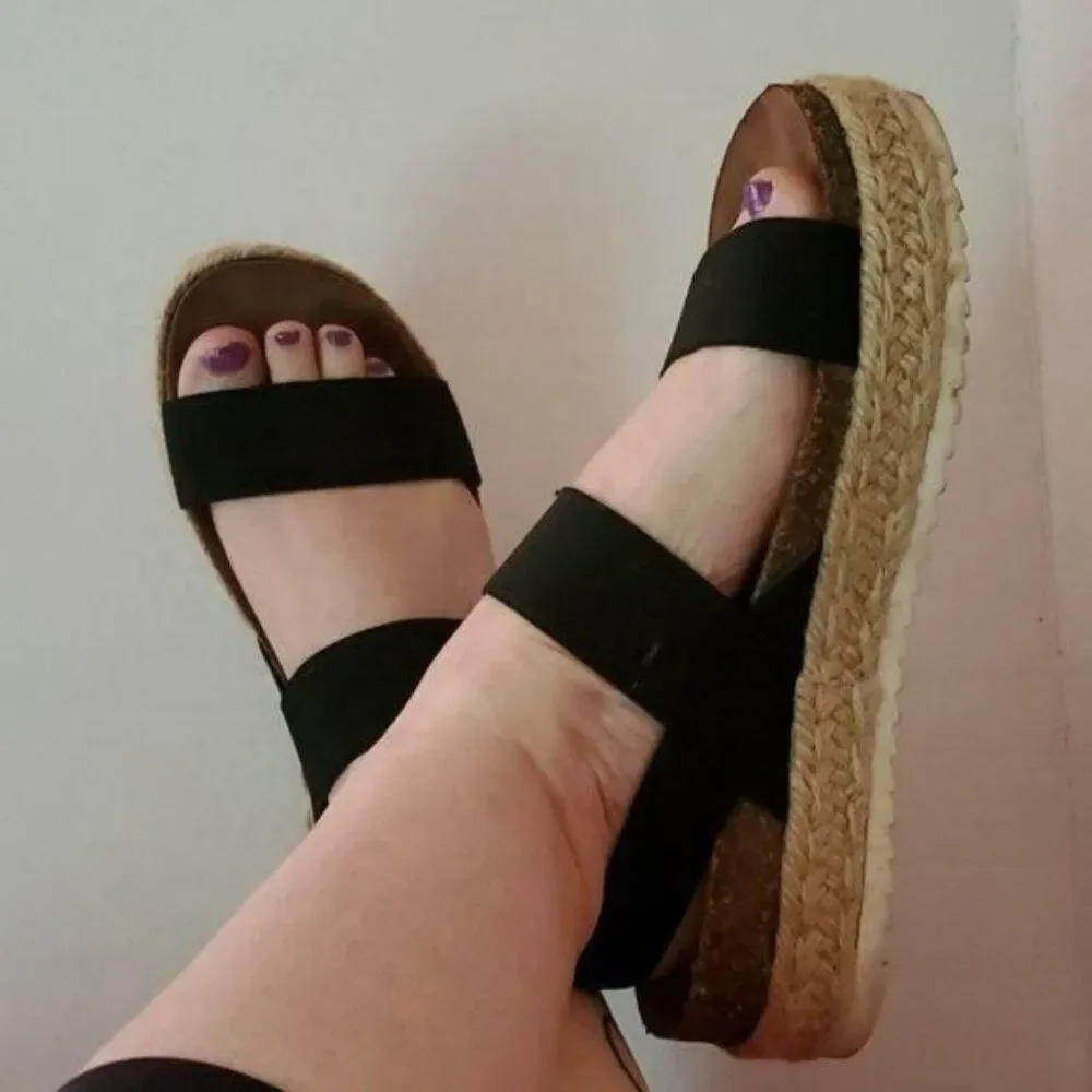 Steve Madden Espadrille Platform Sandals Shoes CYBELL Women's WOMAN'S Size 7 ½